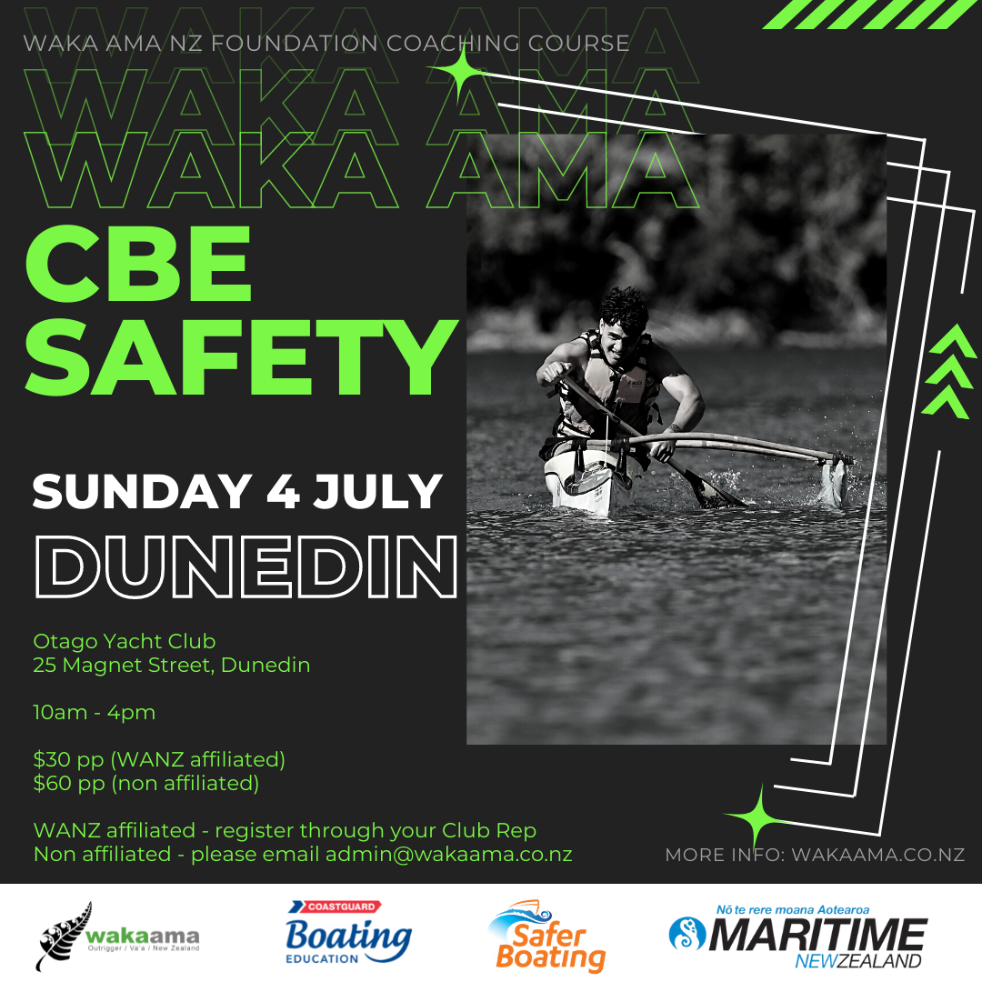 Enter now! Foundation Coaching - Waka Ama CBE Safety (Dunedin)